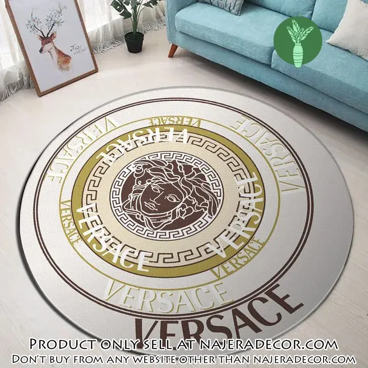 Versace medusa pattern luxury brand fashion round rug carpet home decor special gift njr2700358